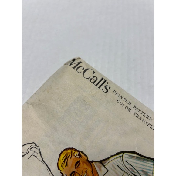 McCalls Vintage 1950's Pattern #4723 Men's Shirt with Monogram Size 15-15.5 - Picture 3 of 6
